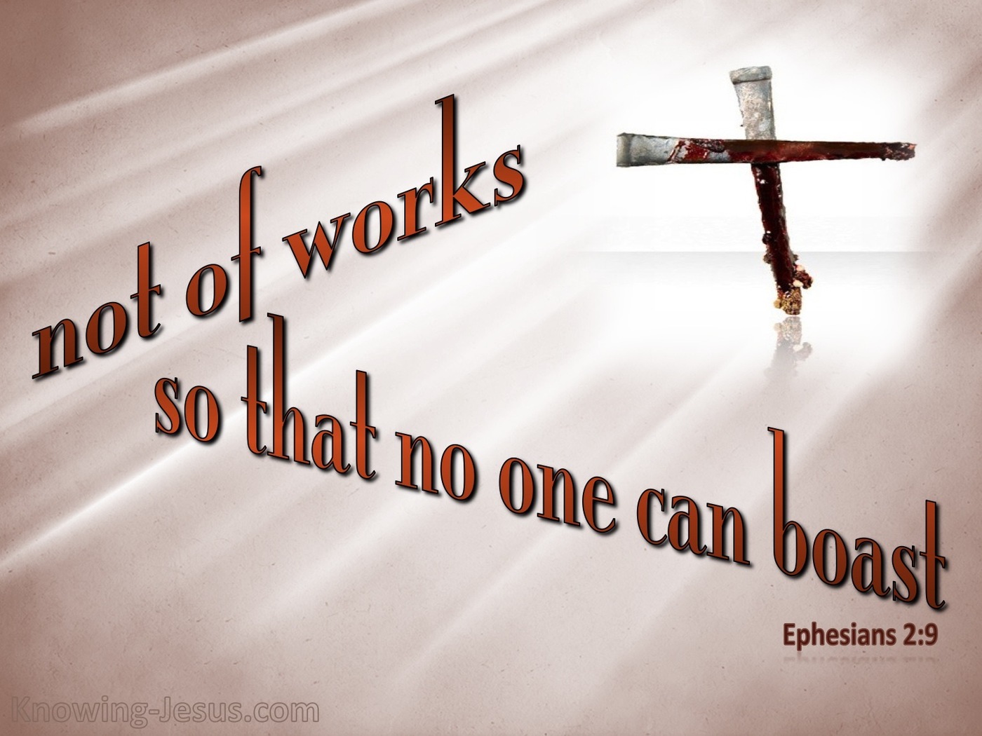Ephesians 2:9 Not Of Works (maroon)
